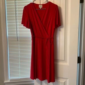 Red wrap dress with tie size S